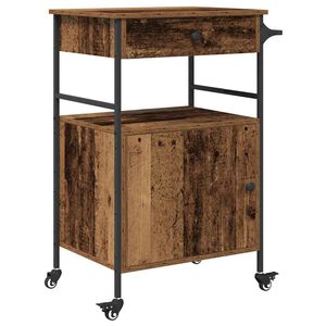 vidaXL Carrello da Cucina Legno vecchio 56 x 43 x 89,5 cm