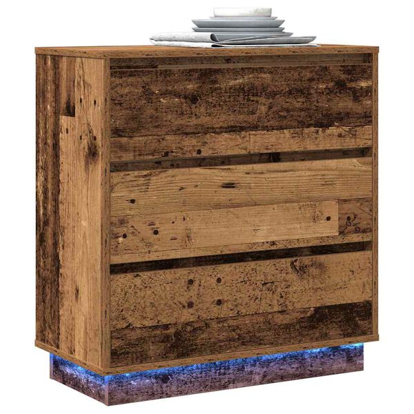 vidaXL Armadio da Notte con cassetto Legno vecchio 71 x 34,5 x 75 cm