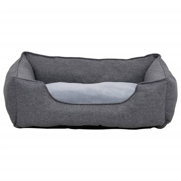 vidaXL Lettino per Cani Grigio 110,5x80,5x26 cm in Pile Effetto Lino