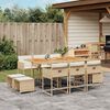 vidaXL Set da Pranzo da Giardino 11 pz con Cuscini Beige in Polyrattan