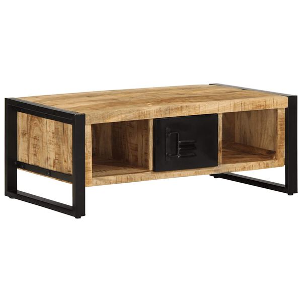 vidaXL Tavolino da Salotto 90x50x36 cm Legno Massello di Mango Grezzo