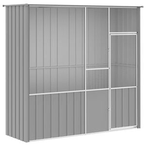 vidaXL Gabbia per Uccelli Grigia 215x78x200 cm in Acciaio Zincato