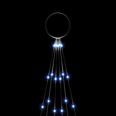 vidaXL Albero di Natale Pennone Blu 108 LED 180 cm