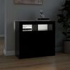 vidaXL Credenza con Luci LED Nera 80x35x75 cm