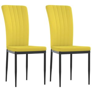 vidaXL Sedie da Pranzo 2 pz Giallo Senape in Velluto