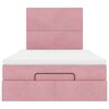 vidaXL Struttura Letto Pouf con Materasso Rosa 120x200 cm Velluto