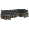 vidaXL Set Divano da Giardino 7 pcs Grigio polyrattan