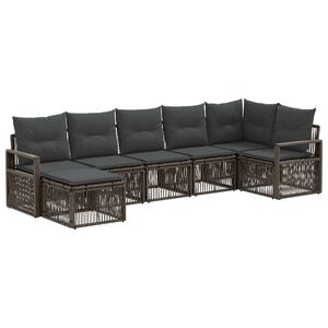 vidaXL Set Divano da Giardino 7 pcs Grigio polyrattan