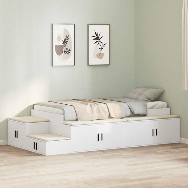 vidaXL Struttura letto con contenitore Bianco 244 x 127 x 53.5 cm