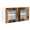 vidaXL Mobile in vetro da parete PORTO Legno antico 80 x 31 x 40 cm