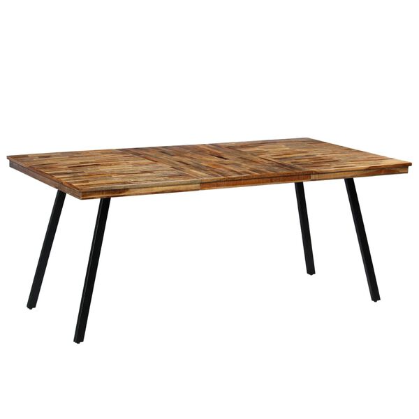 vidaXL Tavolo da Pranzo in Teak Recuperato e Acciaio 180x90x76 cm