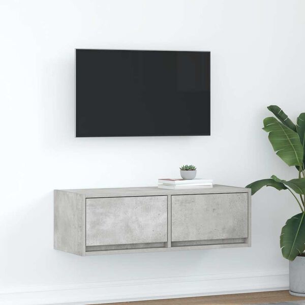 vidaXL Mobile per TV Grigio Cemento 80x31x25,5 cm Legno Multistrato