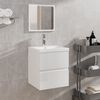 vidaXL Mobile da Bagno con Lavabo e Specchio Bianco Lucido