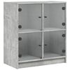vidaXL Mobile con Ante in Vetro Grigio Cemento 68x37x75,5 cm