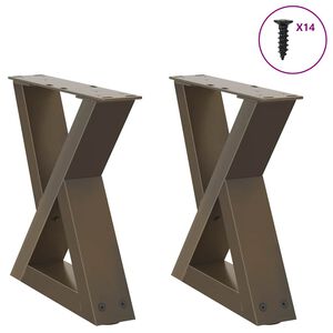 vidaXL Gambe per Tavolino da Caff&egrave; 2 pz in Acciaio Naturale 30x(30-31,3) cm Acciaio