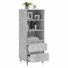 vidaXL Credenza Grigio Cemento 40x36x110 cm in Legno Multistrato