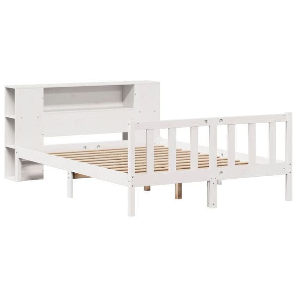 vidaXL Letto Libreria senza Materasso Bianco 120x200 cm Legno di Pino