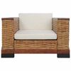 vidaXL Set di Divani 2 pz con Cuscini in Rattan Naturale Marrone