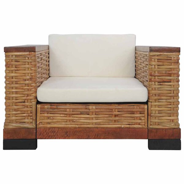 vidaXL Set di Divani 2 pz con Cuscini in Rattan Naturale Marrone