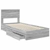 vidaXL Letto con Contenitore con testiera Grigio Sonoma 90 x 190 cm