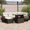 vidaXL Set Divani da Giardino 7 pz con Cuscini Marrone in Polyrattan
