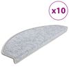 vidaXL Tappetini per scale 10 pz 65x24x4 cm Grigio chiaro Semicircolari Grandi