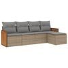 vidaXL Set Divano da Giardino 5 pz con Cuscini Beige in Polyrattan