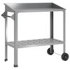 vidaXL Tavolo da Vaso con Ruote Argento 96 x 50 x 89 cm