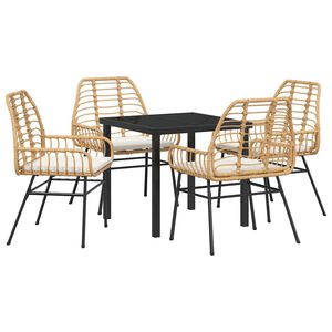 vidaXL Set da Pranzo per Giardino 5 pcs Marrone polyrattan