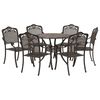 vidaXL Set da Pranzo per Giardino 7 pcs Bronzo 90 x 90 x 75 cm