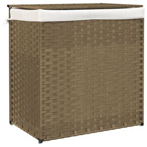 vidaXL Cesto Portabiancheria con 2 Sezioni 53x35x57 cm Polyrattan