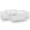 vidaXL Set Divani da Giardino 8 pz Bianco in Legno Massello di Pino