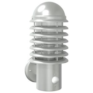 vidaXL Applique per Esterno con Sensore Argento in Acciaio Inox