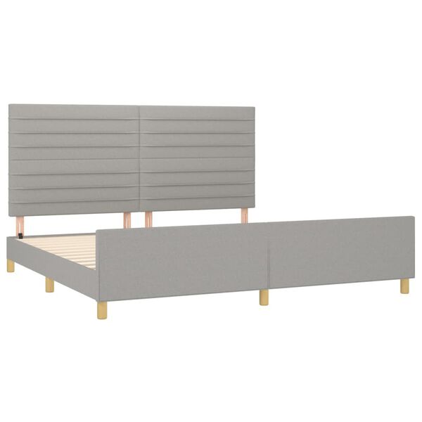 vidaXL Giroletto senza Materasso Grigio Chiaro 200x200 cm Tessuto
