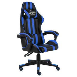 vidaXL Sedia da Gaming Nero e Blu in Similpelle
