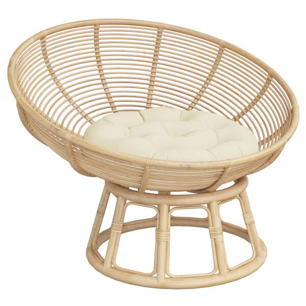 vidaXL Cuscino Rotondo Crema &Oslash; 60x11 cm in Tessuto Oxford