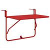 vidaXL Tavolo Appeso da Balcone Rosso 60 x 39 x 65 cm Acciaio