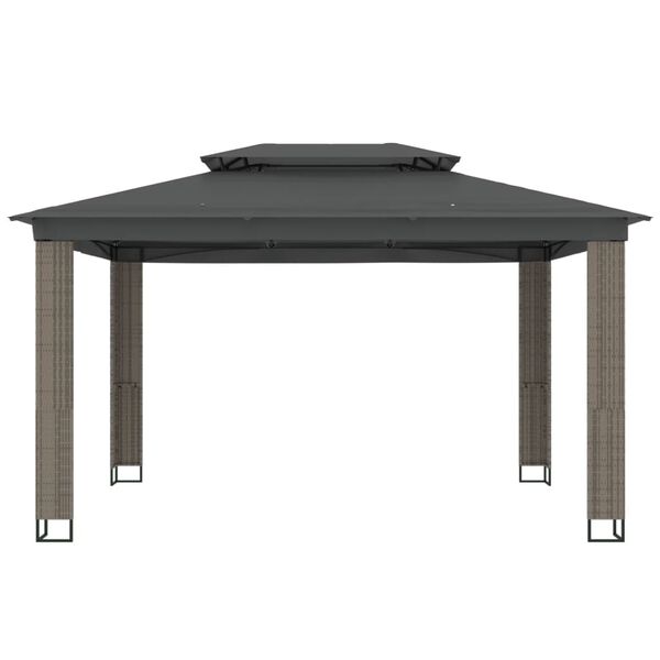 vidaXL Gazebo con Tetto Doppio Antracite 3,94x2,96 m in Acciaio