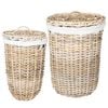 vidaXL Cesto per la biancheria con coperchio GENDT 2 pz Rattan Kubu