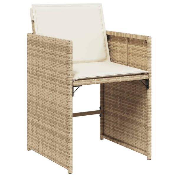 vidaXL Set da Pranzo da Giardino 13 pz con Cuscini Beige in Polyrattan