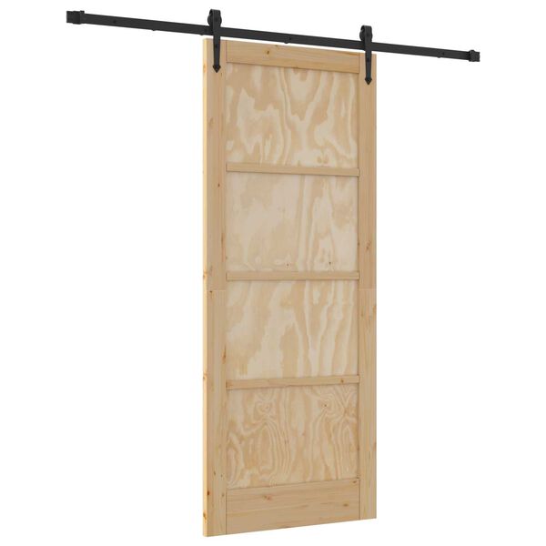 vidaXL Porta scorrevole ORKDAL Naturale e Nero 83 x 202 cm