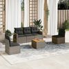 vidaXL Set Divano da Giardino 6 pz con Cuscini Grigio in Polyrattan
