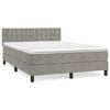 vidaXL Giroletto a Molle con Materasso Grigio Chiaro 140x200cm Velluto