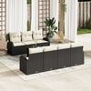 vidaXL Set Divano da Giardino Nero 55 x 55 x 37 cm polyrattan