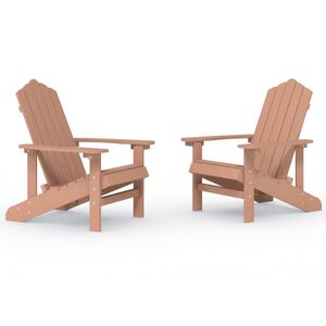 vidaXL Sedie da Giardino Adirondack 2 pz in HDPE Marrone