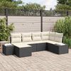 vidaXL Set Divano da Giardino 6 pcs Nero e Crema polyrattan