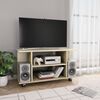 vidaXL Mobile TV con Ruote Rovere Sonoma 80x40x45 cm Legno Multistrato
