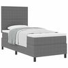 vidaXL Letto a molle con testiera Grigio chiaro e bianco 90 x 190 cm