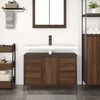 vidaXL Mobile Lavabo con Cassetti Rovere Marrone 90x34,5x60 cm