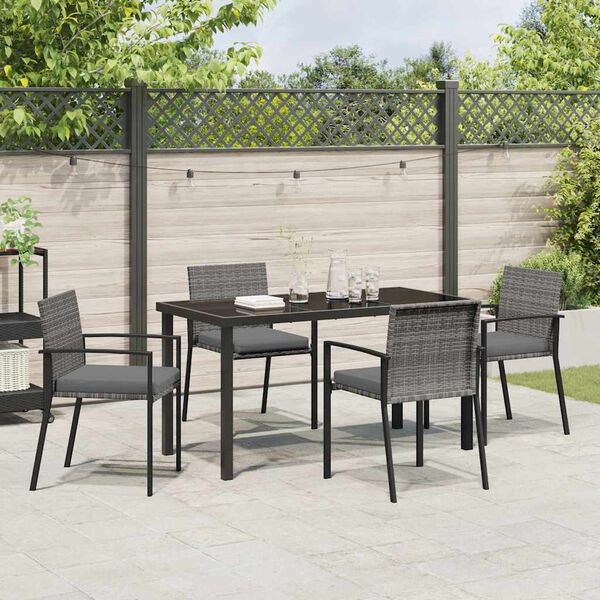 vidaXL Set da Pranzo per Giardino 5 pcs Grigio